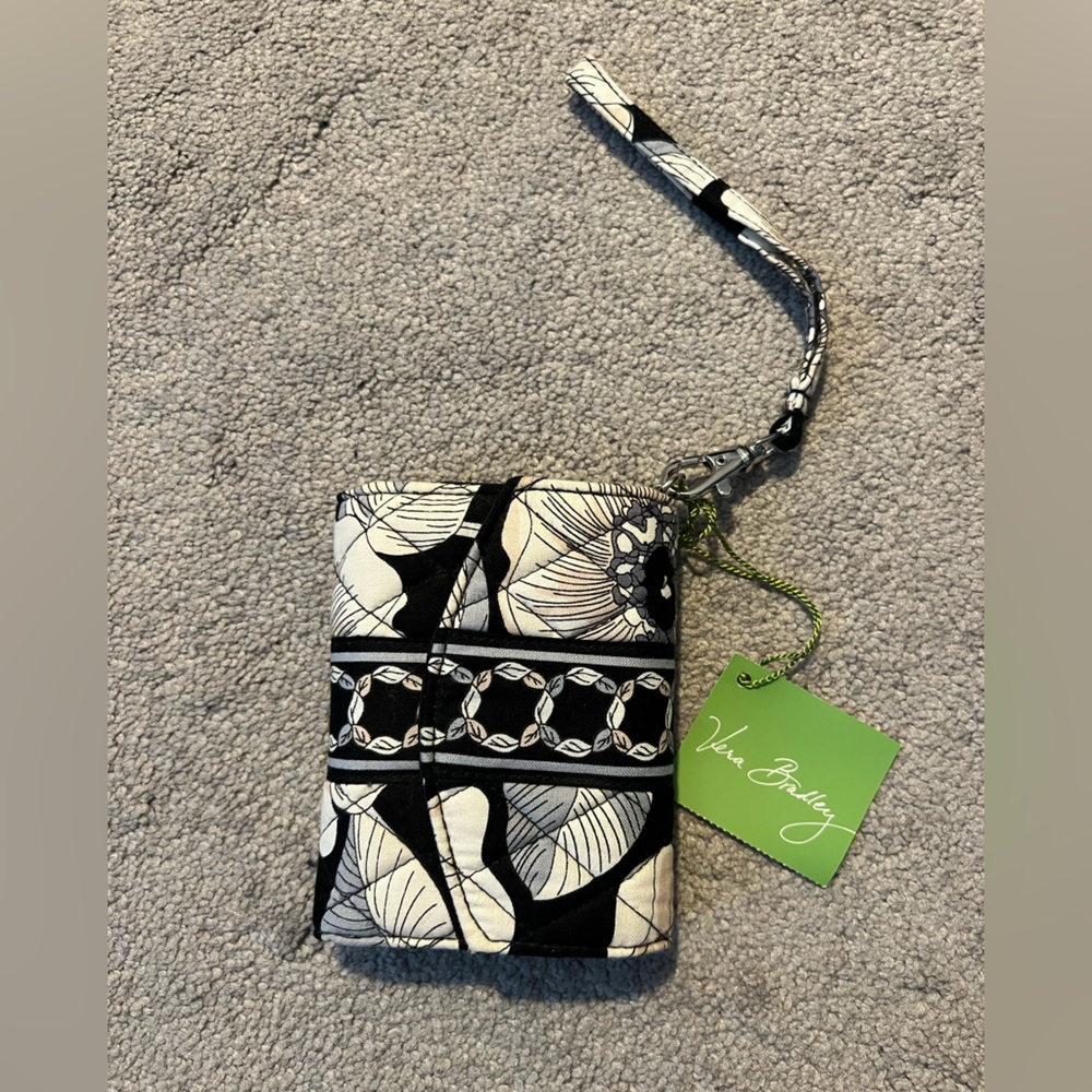 Vera Bradley Black and White Floral Wristlet